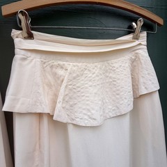 Cedars Vintage 80s Power Silk Leather 2pc Set Cream Avant Garde Rare Womens 6