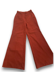 Vintage 1970s Bobbie Brooks Red Bell Bottoms Wide Leg Pants 24.5 in