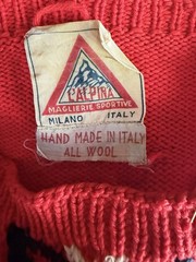 Vintage 60s-70s L’Alpina Milano hand-made red wool sweater Women Size M Italy