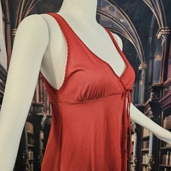 Vintage 1970’s Nightgown Dress Slip Lingerie Burgundy Maxi Length Sleeveless 70s
