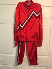Cheerleader Sweats Sz M Red, White, Black, Jacket & Pants Set WARM UP SUIT