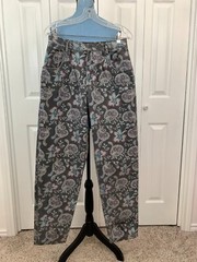 Vintage 1980’s 1990’s Liz Wear Floral Denim Jeans Pleated Straight Tapered 12