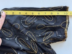 vintage 80s handmade gatsby black and gold party beaded sheath dress
