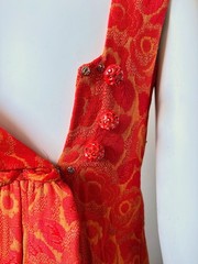 Vintage 1960s Mod Orange Micro Mini Dress Palm Royale 60s 70s sz XXS Teen Sz 14