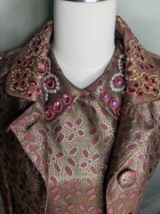 Vintage Metallic Brocade Dress&Coat