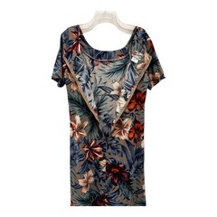 Vtg Hilo Hattie Dress Womens Large Hawaiian Original Floral Midi Tropical Earthy
