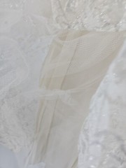 1950s Cupcake Puffy Mini Wedding Dress, Prom , Silver, *broken Metal Zipper XS