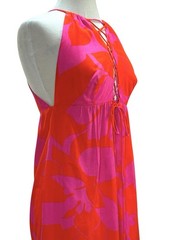 VNTG 70’s FUMI’S At WAIKIKI Floral Pattern Pink & Orange Maxi Dress Women’s XS/S