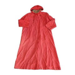 Burberrys Vintage Red Nylon Hooded Long Coat Women’s No Size