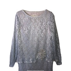 Vintage After Dark Lace Gown Sequin 9/10 1980’s Baby Blue S1