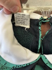 Vintage Liz Petites Inc Babydoll Green Dress Peter-pan Collar Bow Pollyanna 10