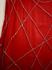 Vintage Red Beaded 70’s Disco Dress – As Is (see pics)