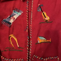 Vtg 1950s Mexico Souvenir Wool Embroidered Jacket S
