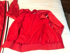 Cheerleader Sweats Sz M Red, White, Black, Jacket & Pants Set WARM UP SUIT