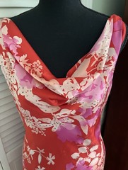 ALEX EVENINGS Vintage 90’s Silk Summer Evening Dress with Matching Silk Scarf 14