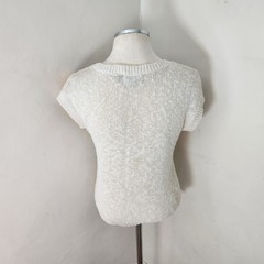 Vintage Style Up International Abstract Knit Sweater Vest Cream Multi Small