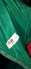 Vtg 50s Harry Keiser GREEN Fit Flare Taffeta Off Shoulder Party Cocktail Dress S
