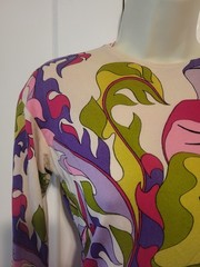 Paola Davitti Pucci-esque Vintage POP ART Psychedelic Mod Flower Print Silk Top