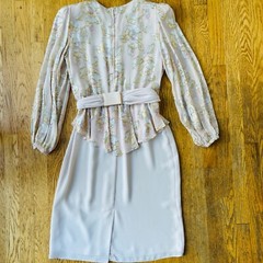 Patra Pink Gold Blush Metallic Floral Dress Womens Size 7/8