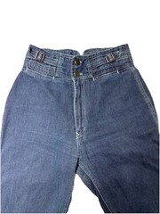 Vintage 1970s N’EST-CE-PAS? Bell Bottoms JEANS French 80s Detailed Denim RARE