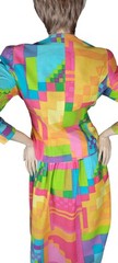 Vtg Anne Crimmins For UMI Collections Bold Neon Geometric Skirt Jacket Suit 10