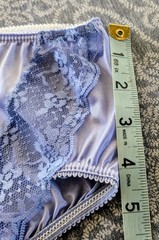 Vintage Sherman Nylon Hi-Cut Periwinkle Blue Lace Panties Large 7
