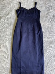 Vintage Y2K Cue size AU 8 XS Midnight Blue Satin Slip Dress Made in Australia