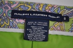 Ralph Lauren Sport Multicolor Paisley Chino Shorts Skort Skirt Women Size 8