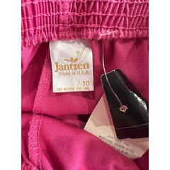 Vintage Jantzen Pink Deadstock Elastic retro Waist Cuffed Shorts Size 10