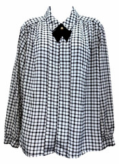 VTG Impressions Of California Size L Button Up Long Sleeve Top Black/White Plaid