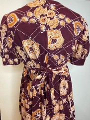 EUC!!VTG 70’S BYER CA BOHO HIPPY BURGUNDY&TAN FLORAL EMPIRE WAIST MAXI DRESS*M