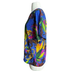 Vintage 90’s Women’s Medium Abstract Floral Print Shirt Art to Wear Funky