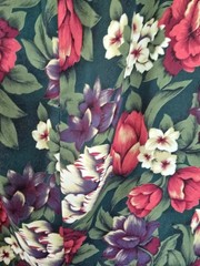 Vintage 80s Skirt Laura & Jayne Collection Midi Green Floral Cottage Core Size 6