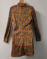 Vintage 60’s Miss Rita California MOD Gogo Mini Dress Psychedelic Mock Neck M