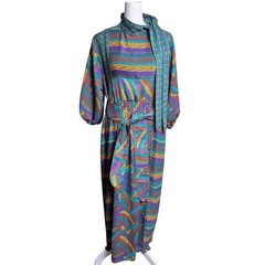 Rare Vintage Kanga Collection London Maxi Dress 80s 90s Avant Garde Abstract