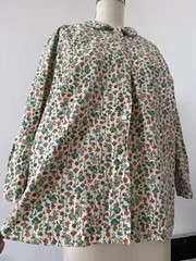 Mid Century Handcrafted Floral Cotton Smock Top Artist Workwear Folk Prairie OS