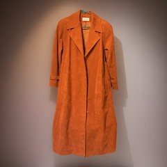 Vintage Lilli Ann Burnt Orange Ultrasuede midi trench coat Size M/L