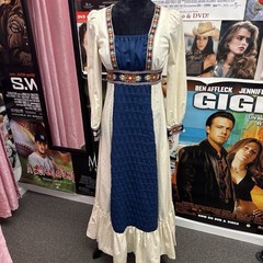 1970s Gunne Sax Romantic Renaissance Maxi Ivory Boho Dress Size 9