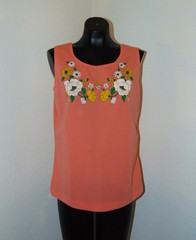 Vtg 1970s Floral Print 2 Piece blouse set in size Large
