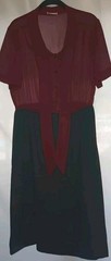 Leslie Pomer – Size Women’s 18 – Burgundy – Black – Dress – Vintage