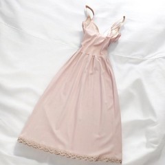 Olga Pink Nude Stretch Nylon Ballerina Full Slip Invisible Touch Body Silk 34C