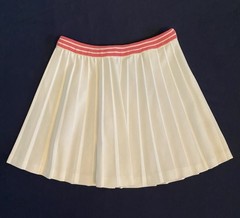 Vintage White Pleated Tennis Mini Skirt Size M Made In USA Pink Stripe New NWOT