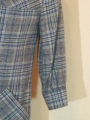 Vtg Pendleton Womans Jacket/Blazer Blue/Gray/Black Check 3/4 Sleeves Sz 4-6 EUC