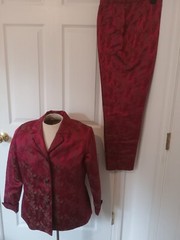 Vintage Susan Bristol 10 Suit Pant Set Satin Lined Hong Kong