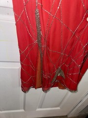 Vintage Red Beaded 70’s Disco Dress – As Is (see pics)