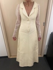 Vintage Galanos dress, White, Length: 53 1/2in. Waist: 29in. Bust: 32in.