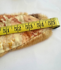 Vintage~50s~Mid~Century Fur Stole Shoulder Wrap~Golden Brown~Unique Ring Closure