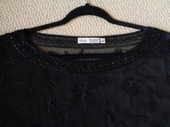 Vintage Scala Black Beaded Poncho/Topper One Size Fits Most Beautiful!