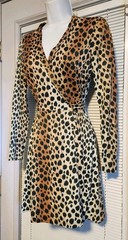 Vintage 1974 FREDERICKS OF HOLLYWOOD Wild Leopard Wrap Dress XS
