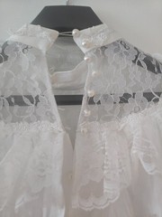 Vintage Western Collection Styles White Wedding Style Dress Petite W/ Belt NOS